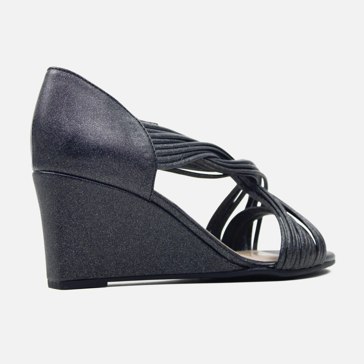 Sandalia plataforma petalo de sintético para mujer - Negro