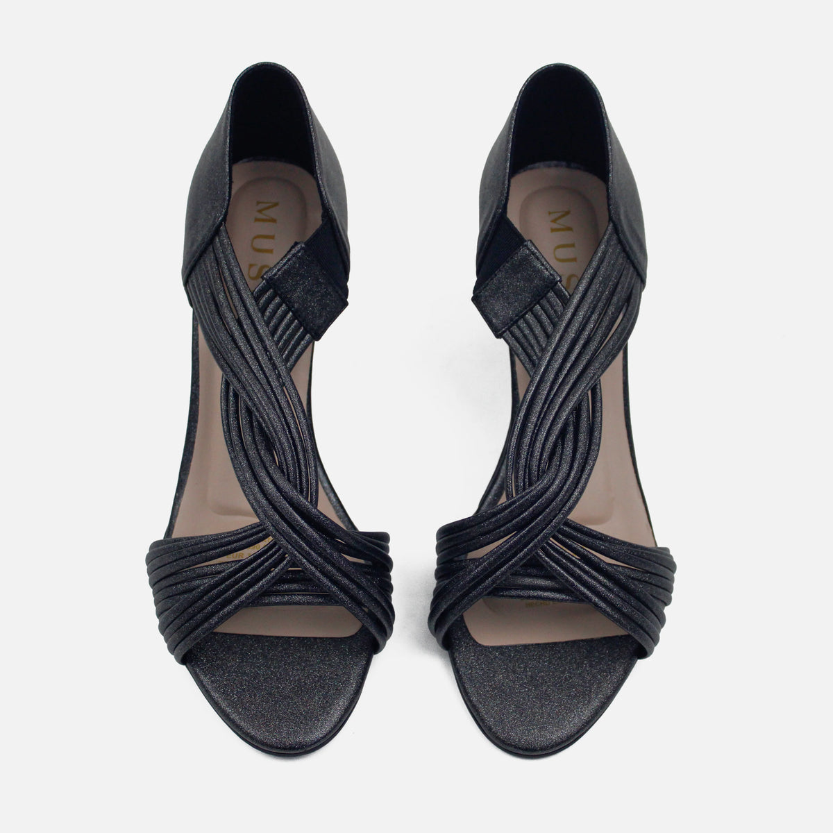 Sandalia plataforma petalo de sintético para mujer - Negro