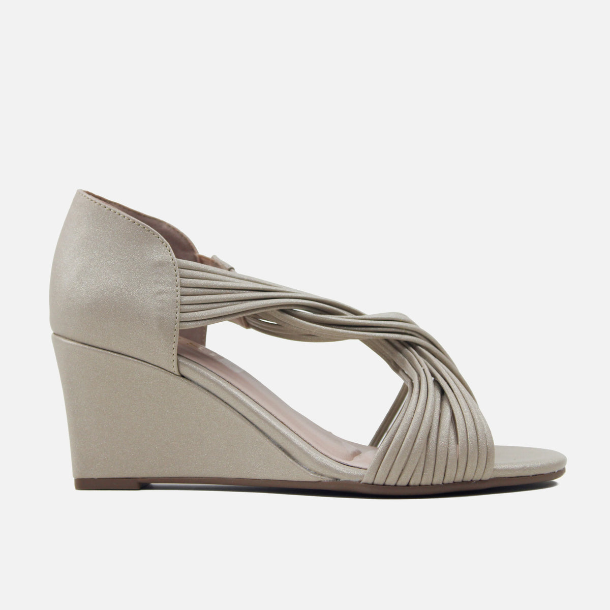 Sandalia plataforma petalo de sintético para mujer - Oro