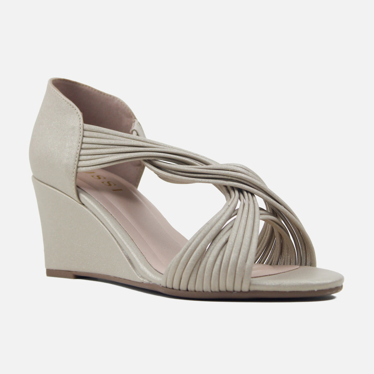 Sandalia plataforma petalo de sintético para mujer - Oro