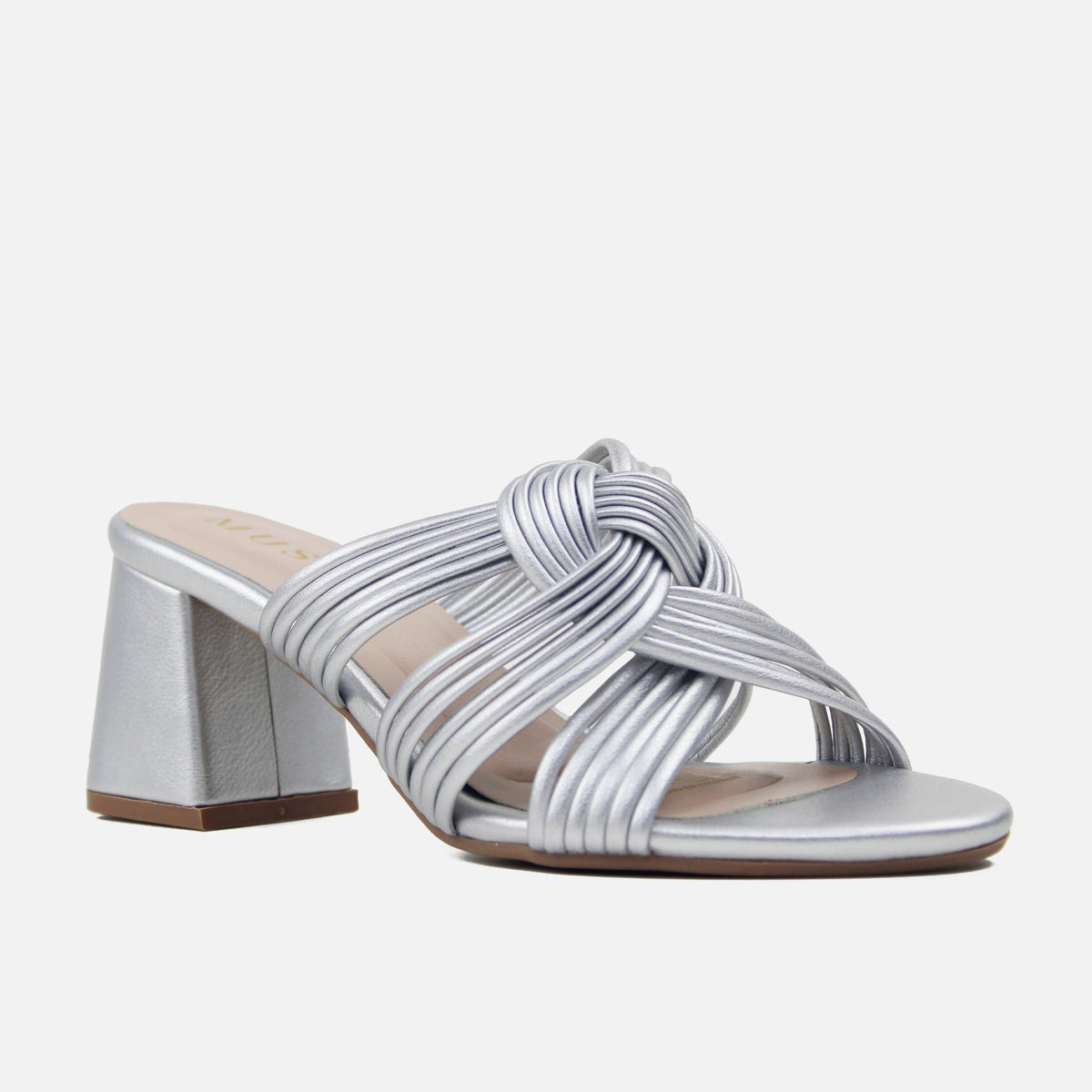 Sandalia tacon abril de sintético para mujer - Plateado