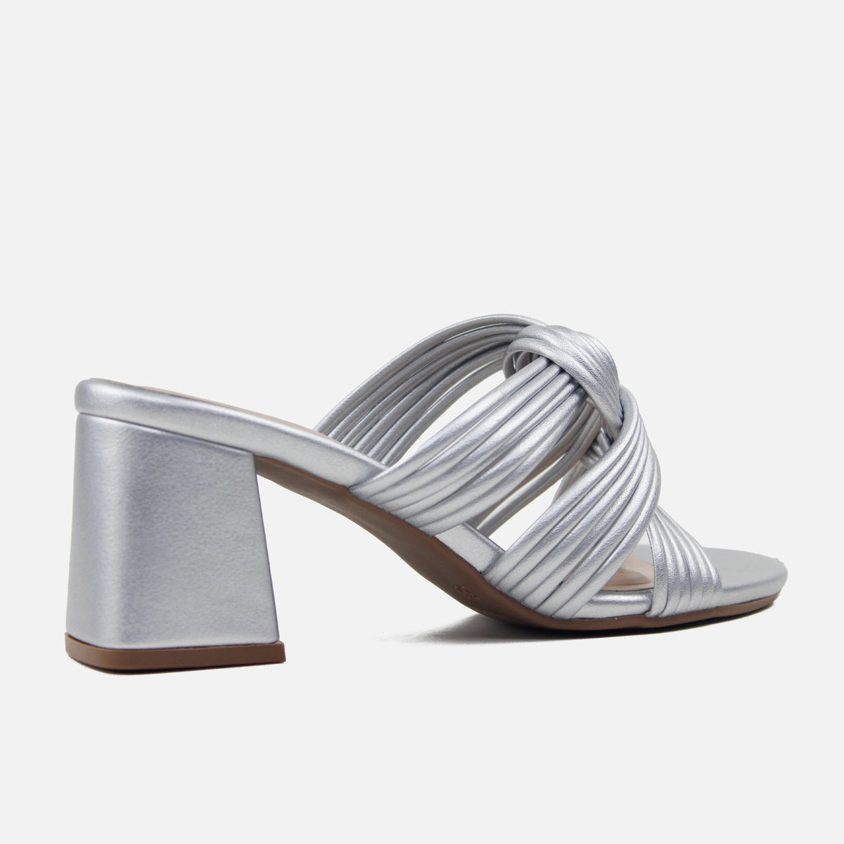 Sandalia tacon abril de sintético para mujer - Plateado