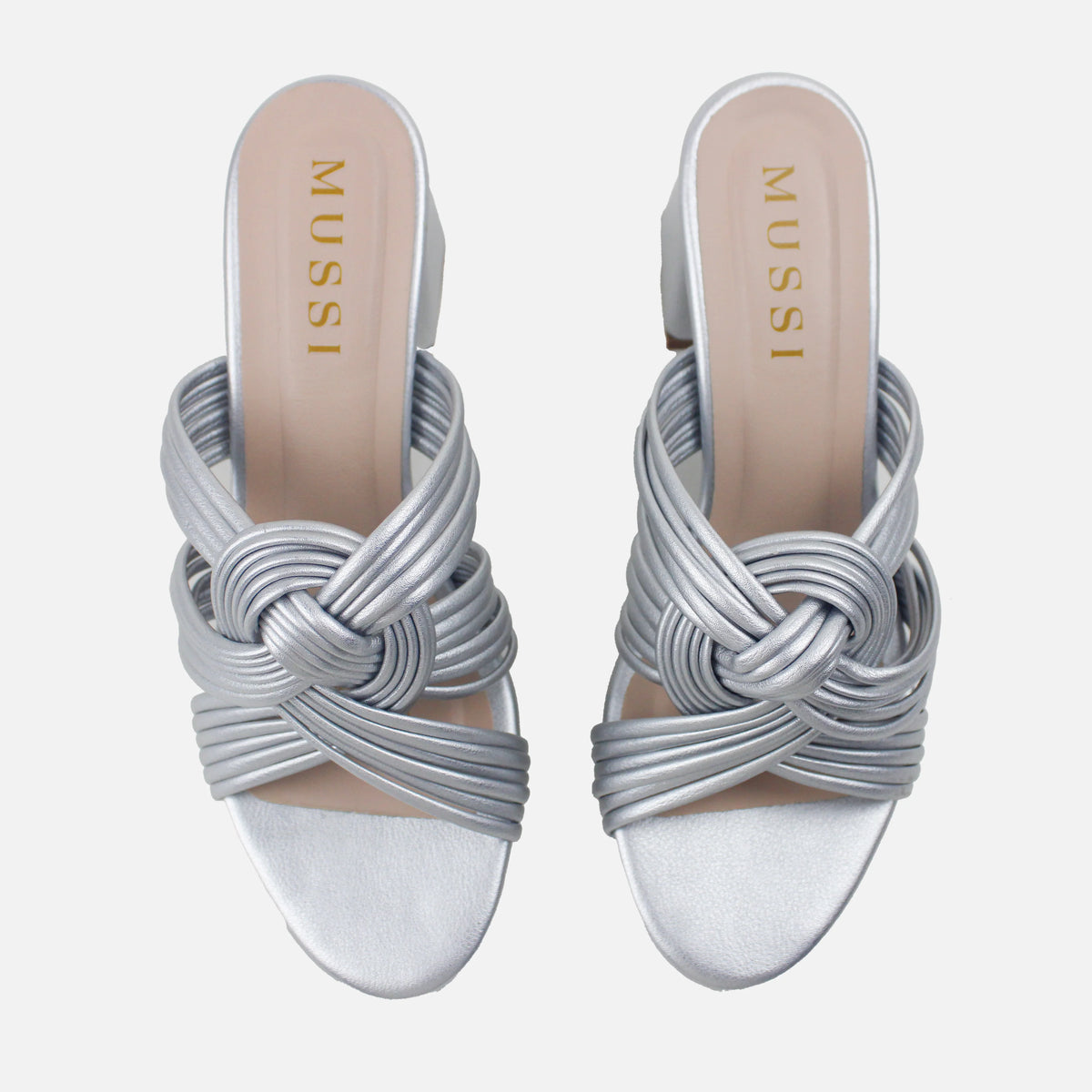 Sandalia tacon abril de sintético para mujer - Plateado