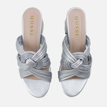 Sandalia tacon abril de sintético para mujer - Plateado