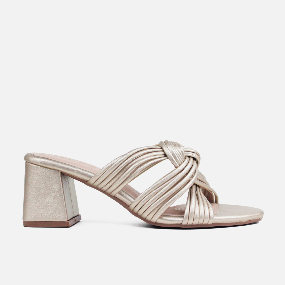 Sandalia tacon abril de sintético para mujer - Oro