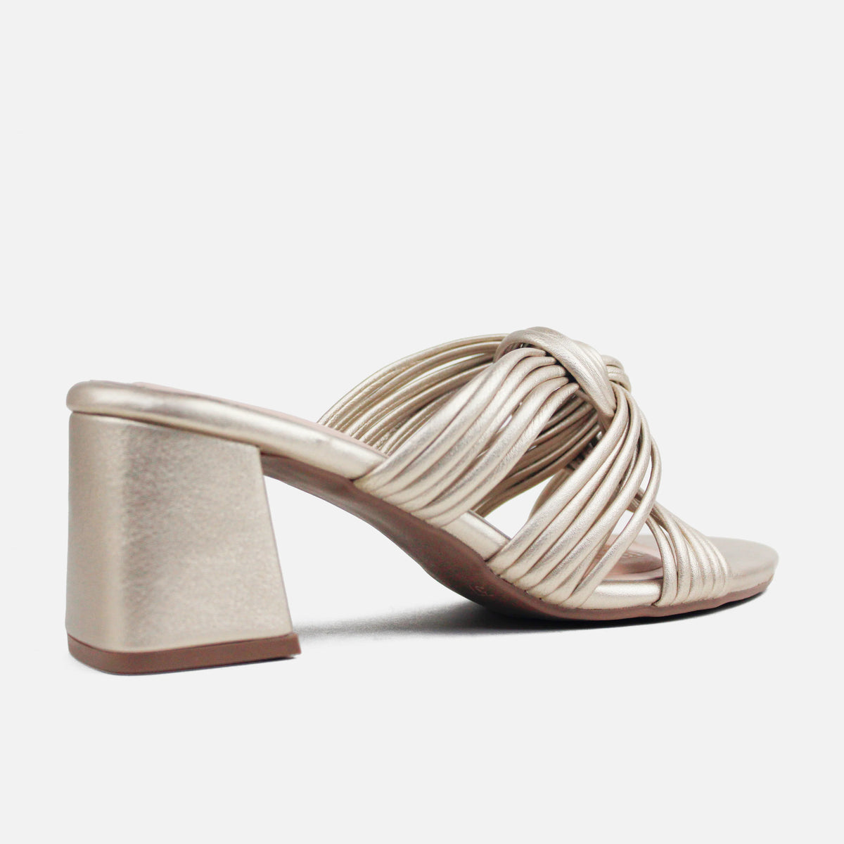 Sandalia tacon abril de sintético para mujer - Oro