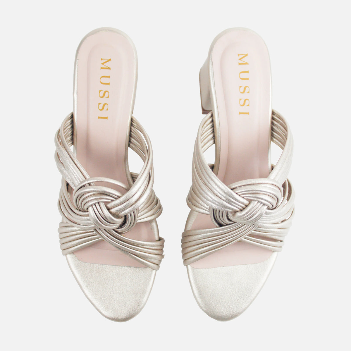 Sandalia tacon abril de sintético para mujer - Oro