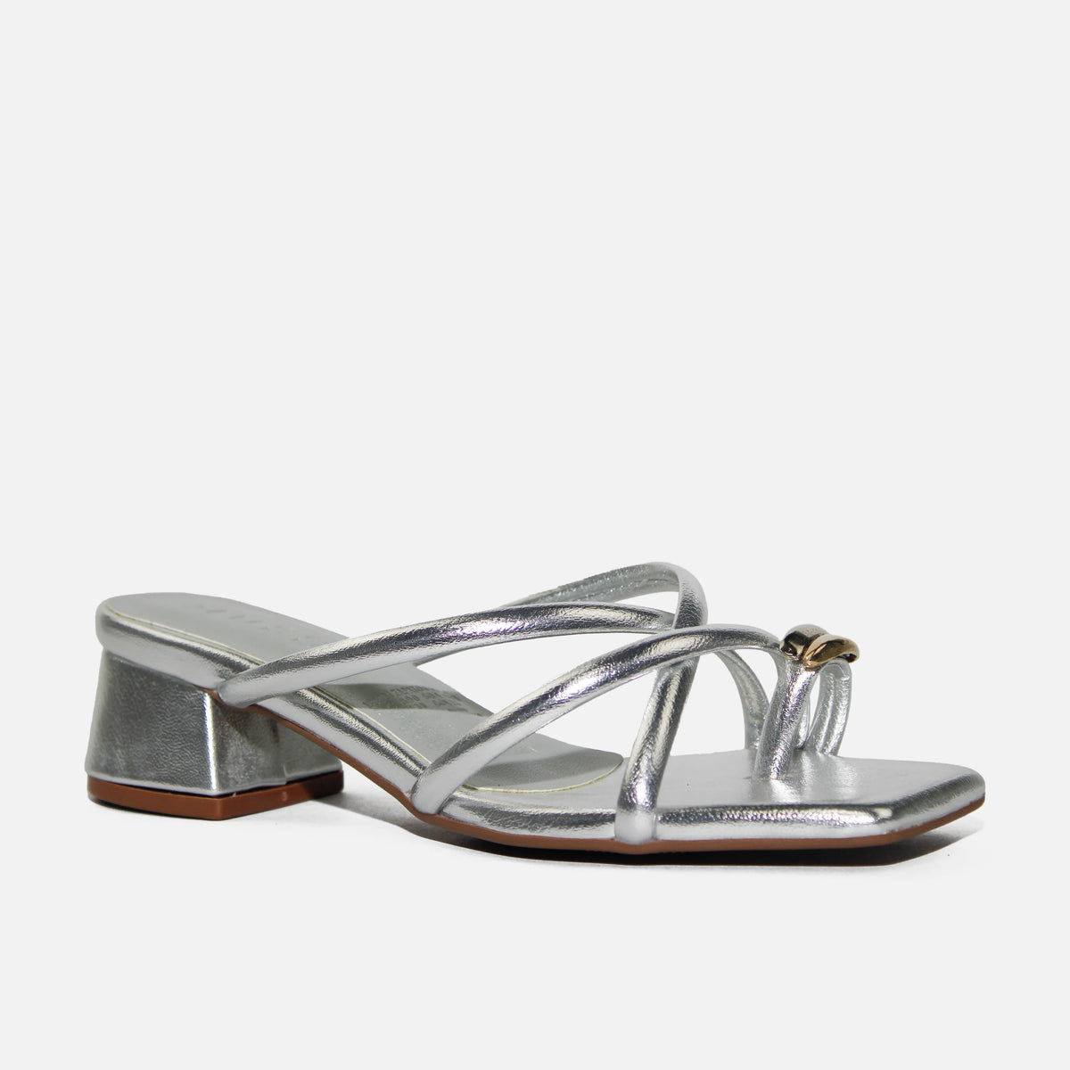 Sandalia tacon brise de sintético para mujer - Plateado