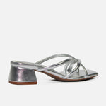 Sandalia tacon brise de sintético para mujer - Plateado