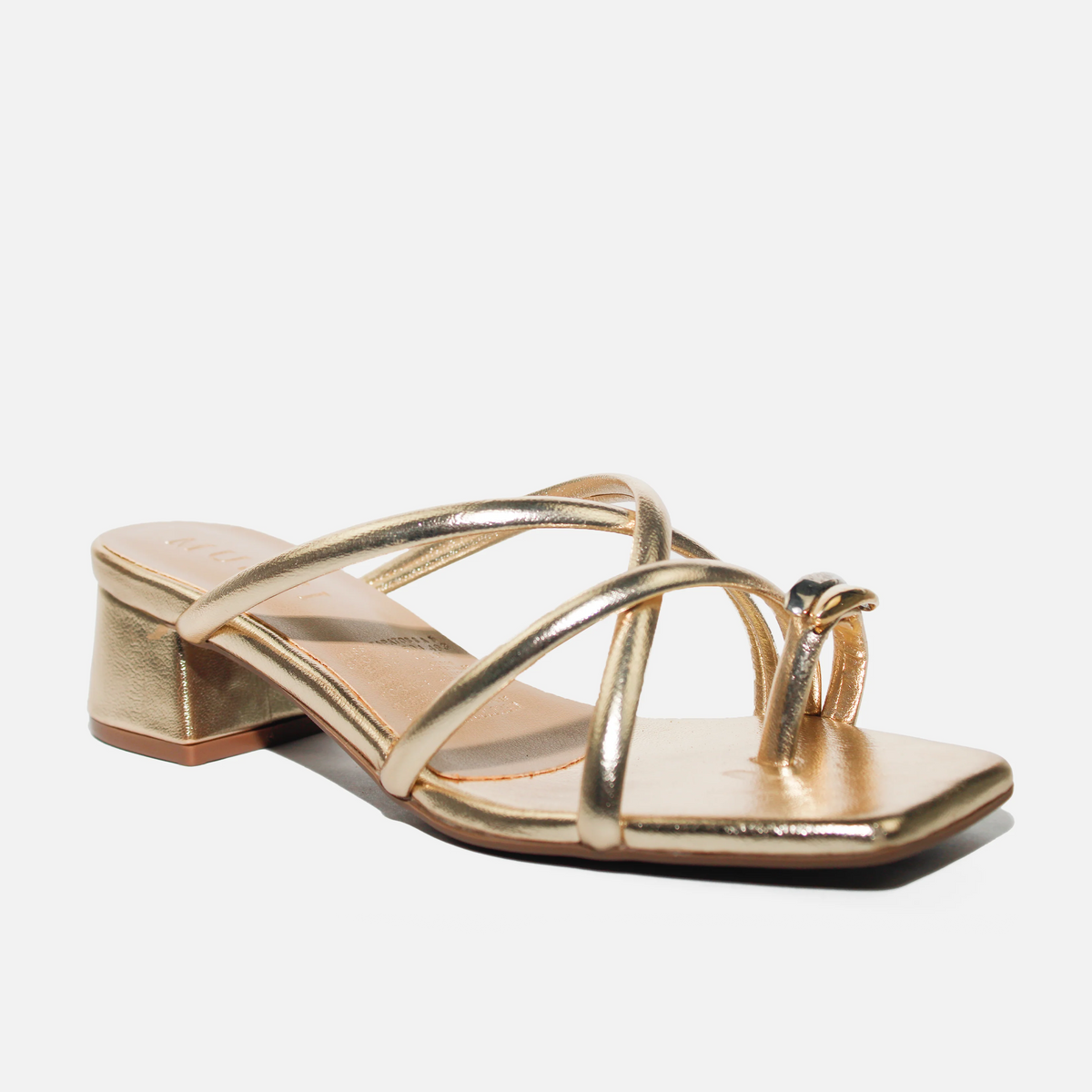 Sandalia tacon brise de sintético para mujer - Oro