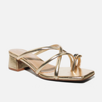 Sandalia tacon brise de sintético para mujer - Oro