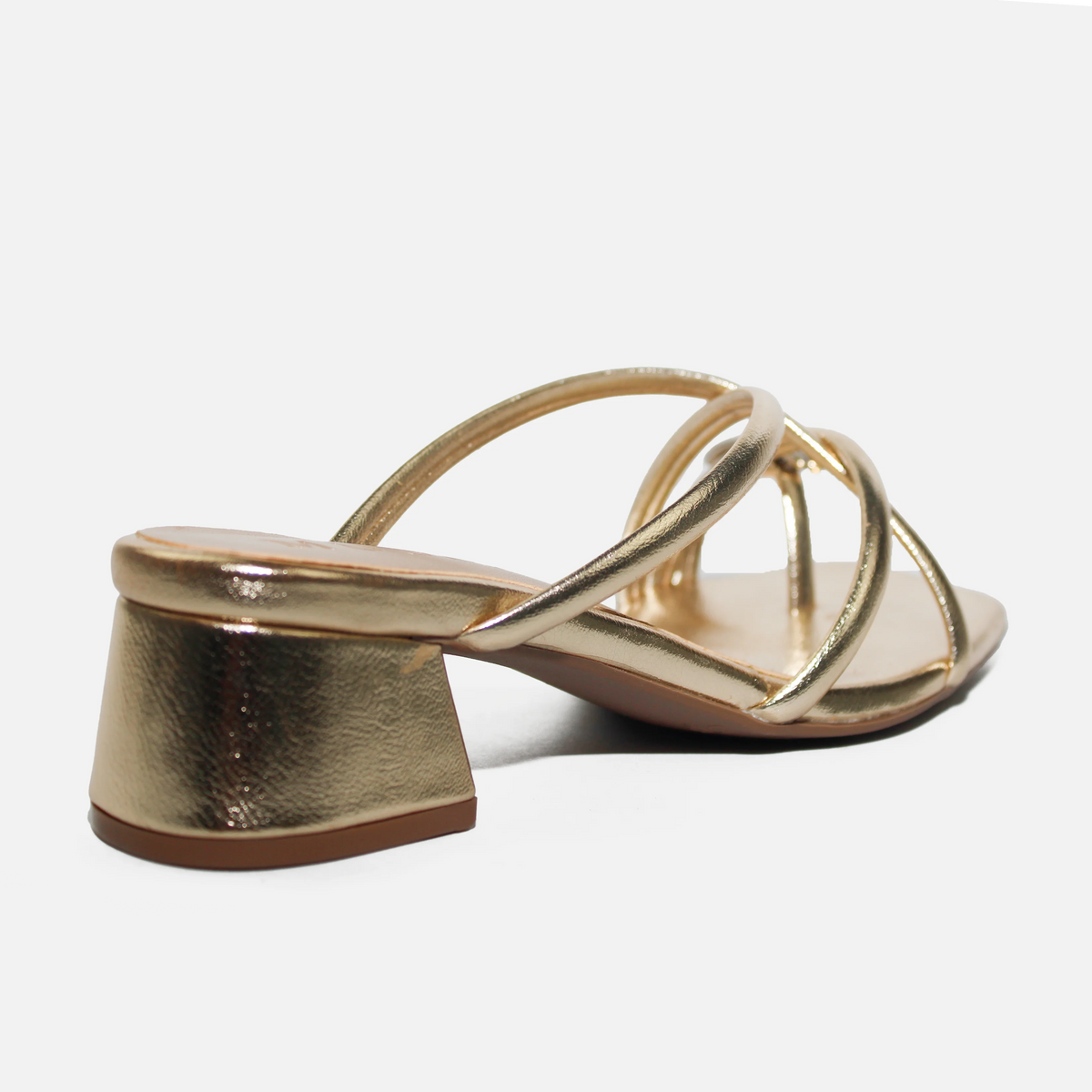 Sandalia tacon brise de sintético para mujer - Oro