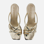 Sandalia tacon brise de sintético para mujer - Oro