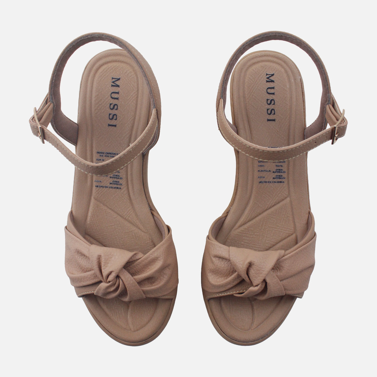 Sandalia plataforma sirah de sintético para mujer - Beige