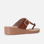 Sandalia plataforma liona de sintético para mujer - Miel