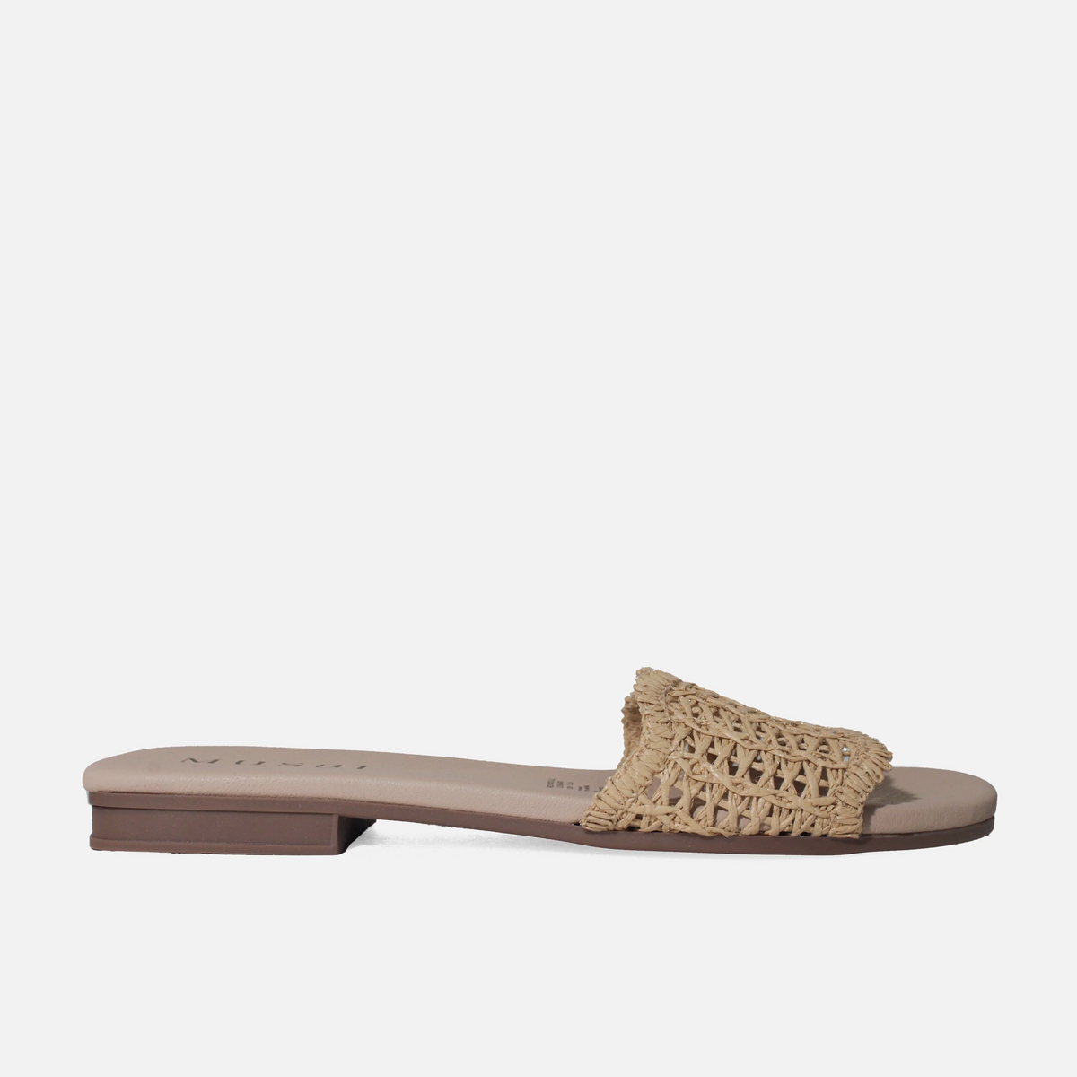 Sandalia plana borela de sintético para mujer - Hueso