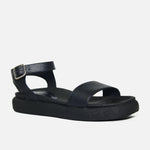 Sandalia flatform candela de cuero para mujer - Negro