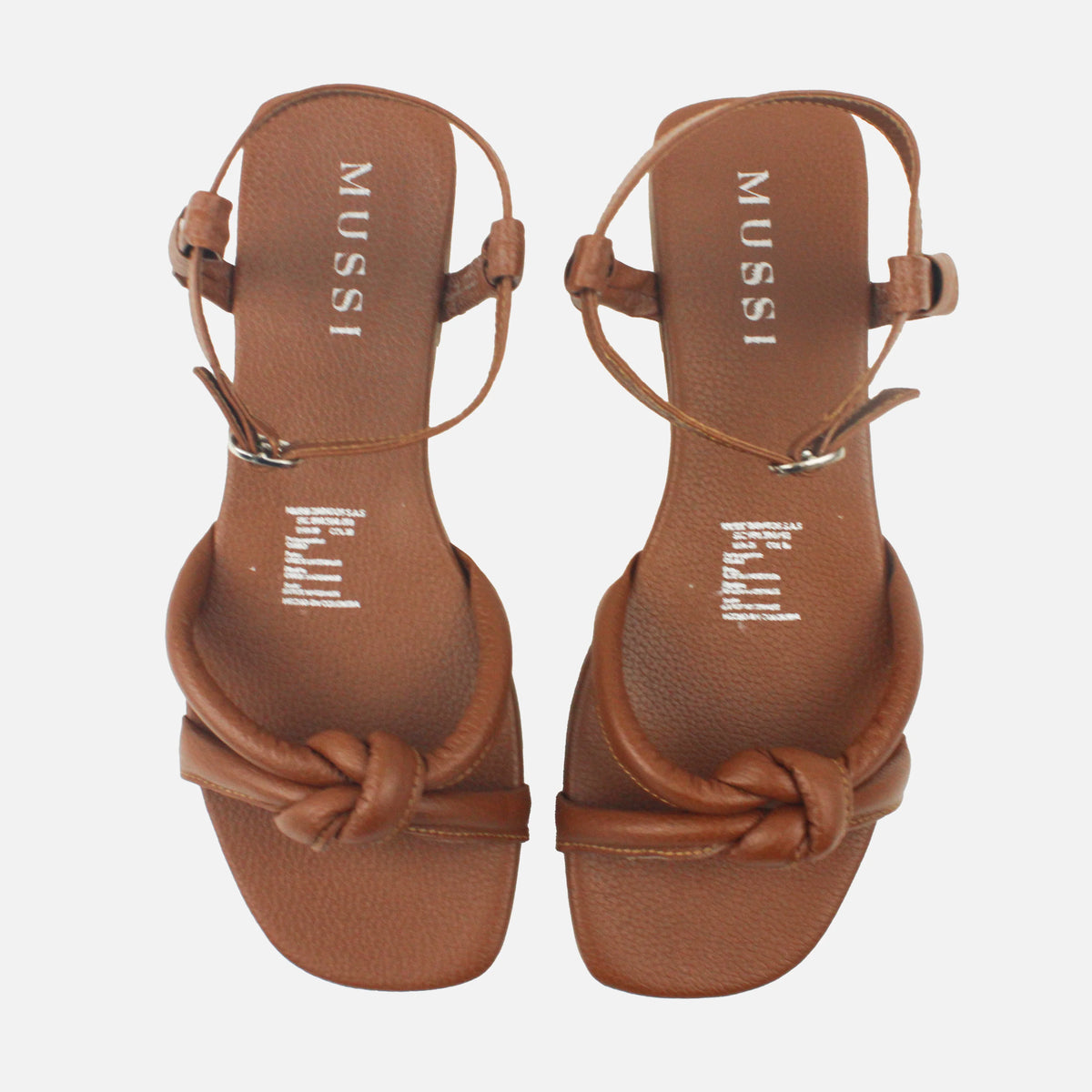 Sandalia plana bruma de cuero para mujer - Miel