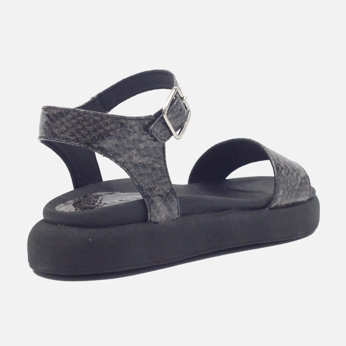 Sandalia plana alba de sintético para mujer - Gris