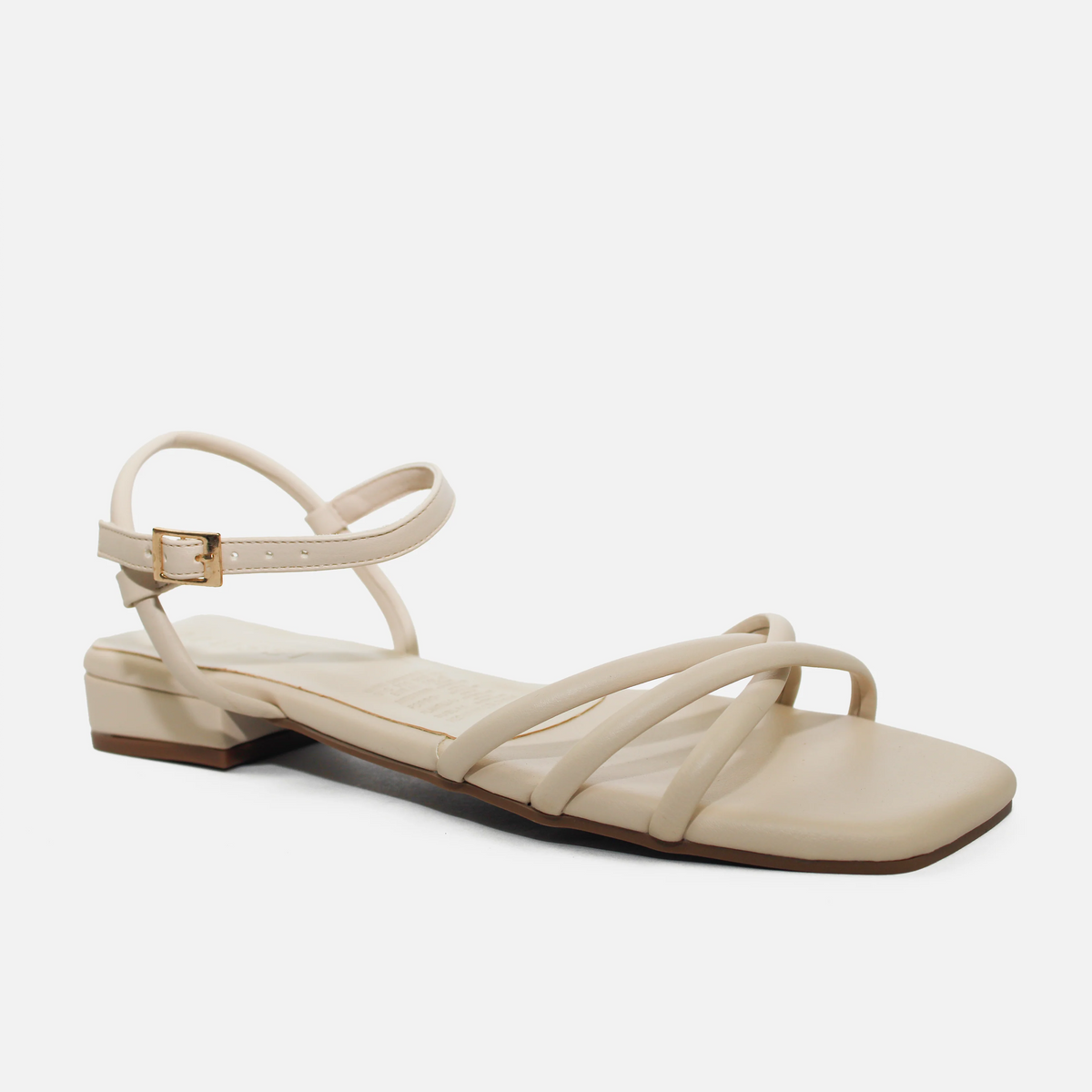 Sandalia plana narella de sintético para mujer - Beige