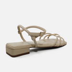 Sandalia plana narella de sintético para mujer - Beige