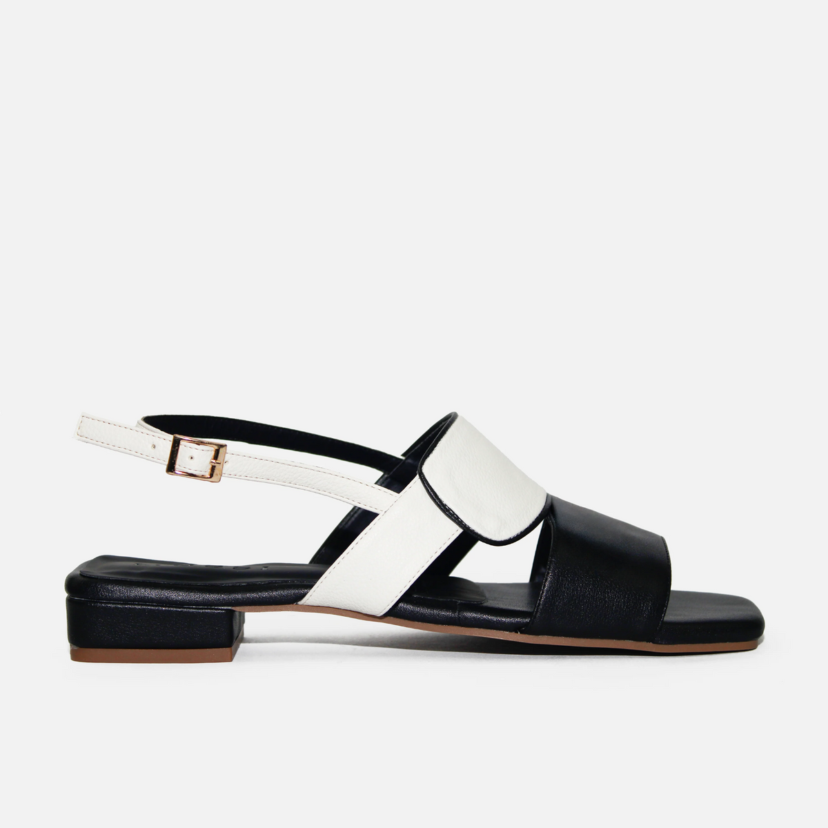 Sandalia plana isel de sintético para mujer - Negro