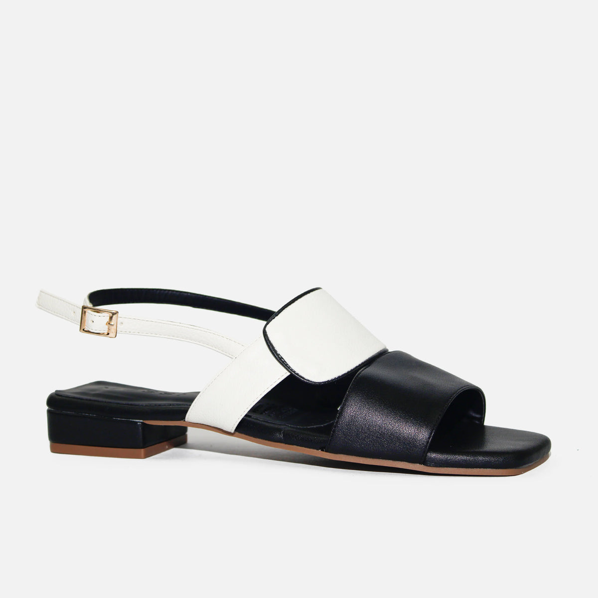 Sandalia plana isel de sintético para mujer - Negro