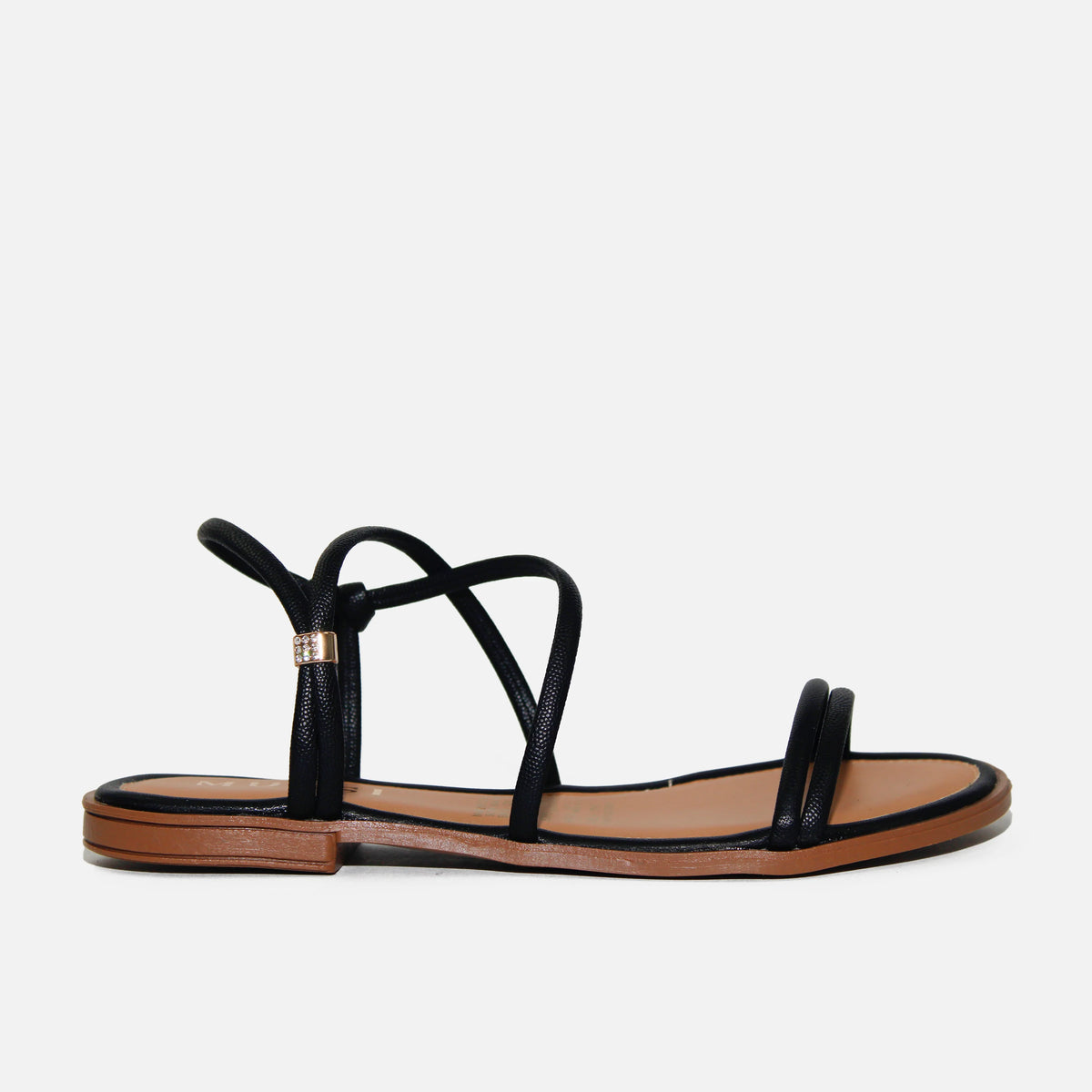 Sandalia plana lurea de sintético para mujer - Negro