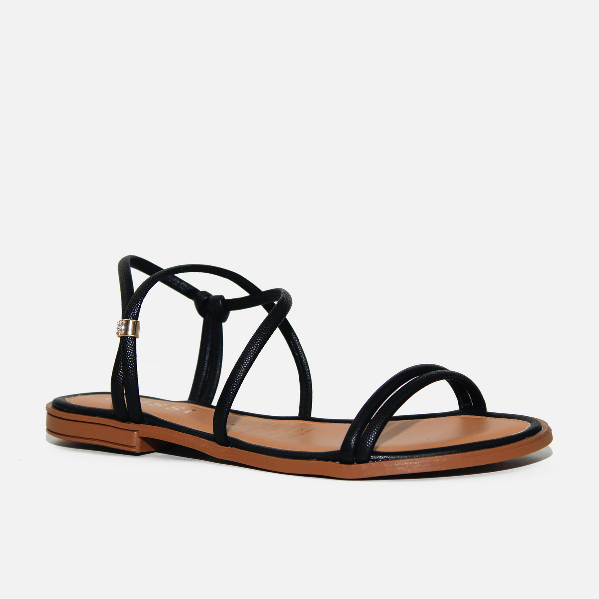 Sandalia plana lurea de sintético para mujer - Negro