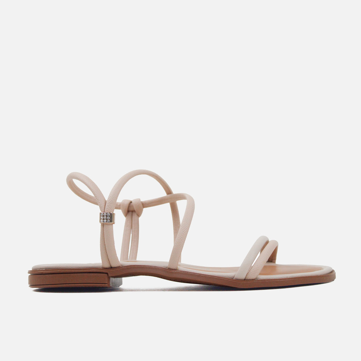 Sandalia plana lurea de sintético para mujer - Beige