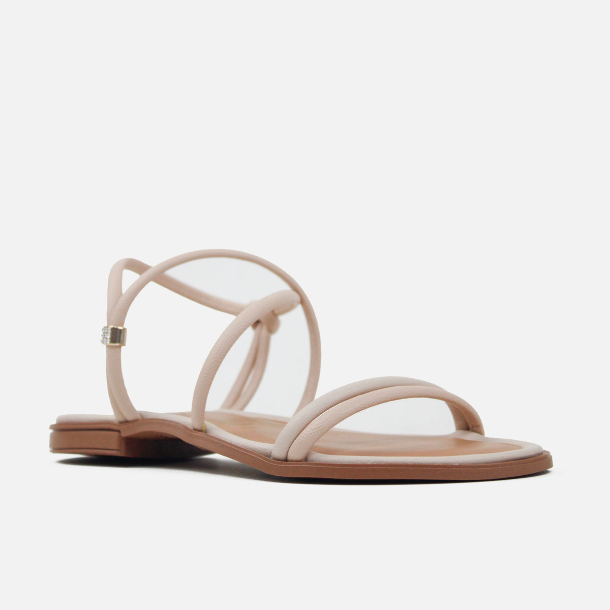 Sandalia plana lurea de sintético para mujer - Beige