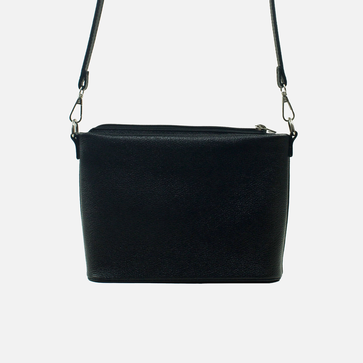 Bolso manos libres cala de cuero para mujer - Negro