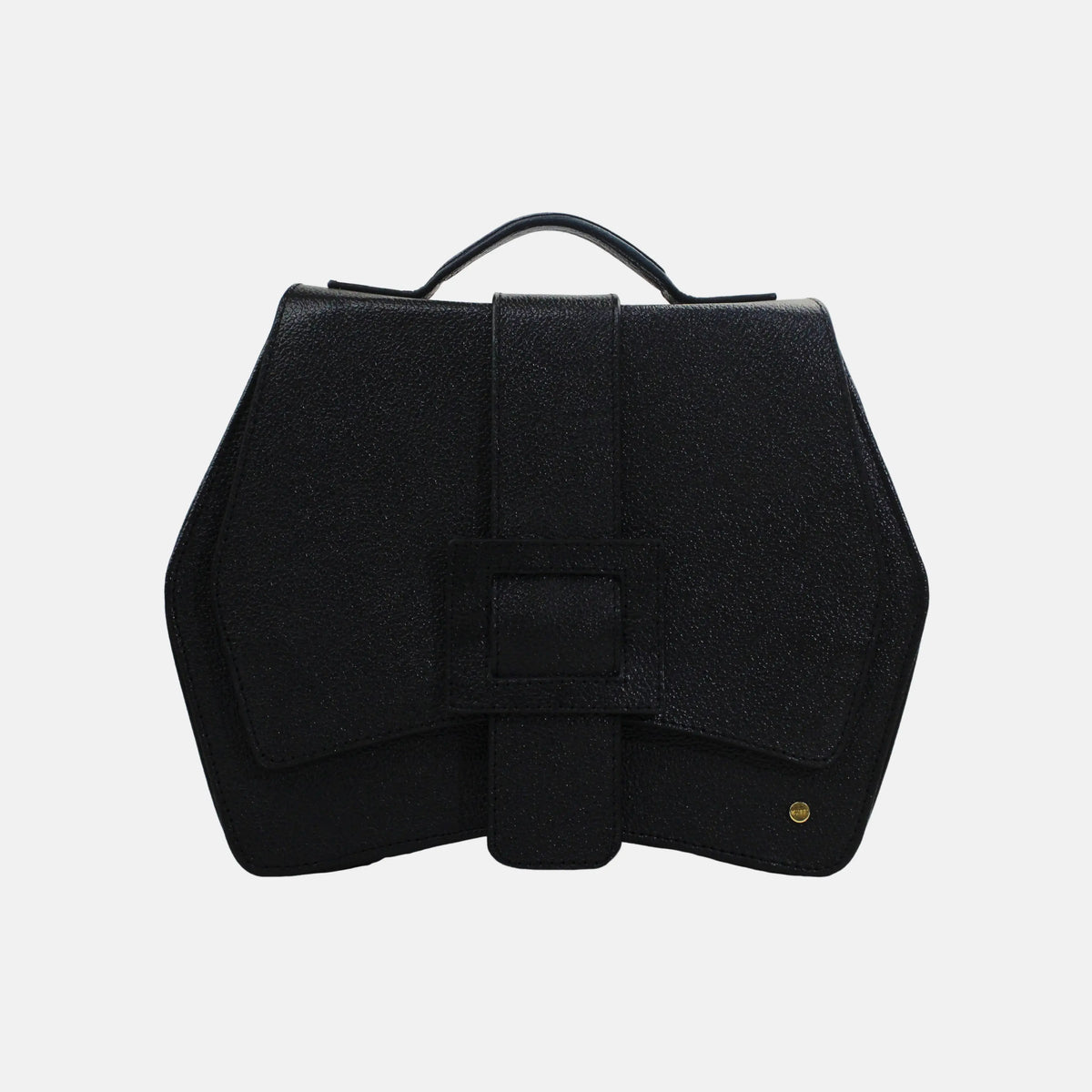 Bolso manos libres fina de cuero para mujer - Negro