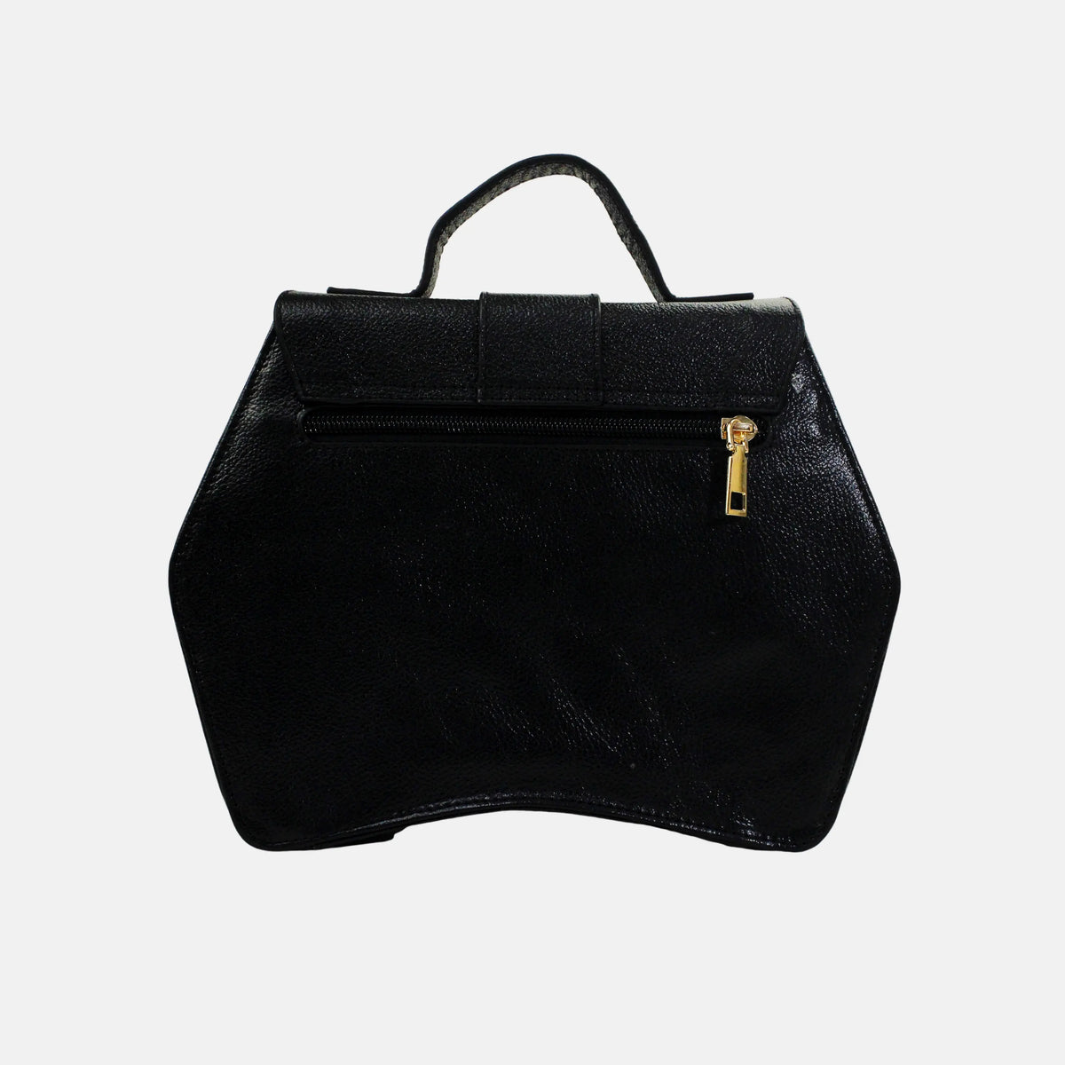 Bolso manos libres fina de cuero para mujer - Negro