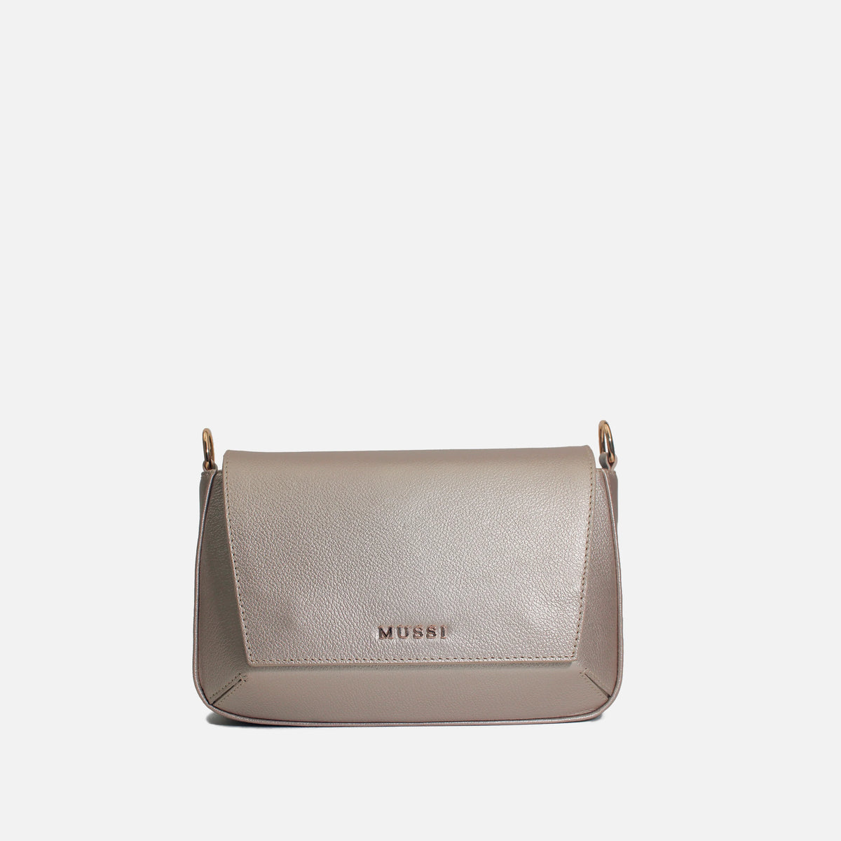 Bolso manos libres kay de cuero para mujer - Oro