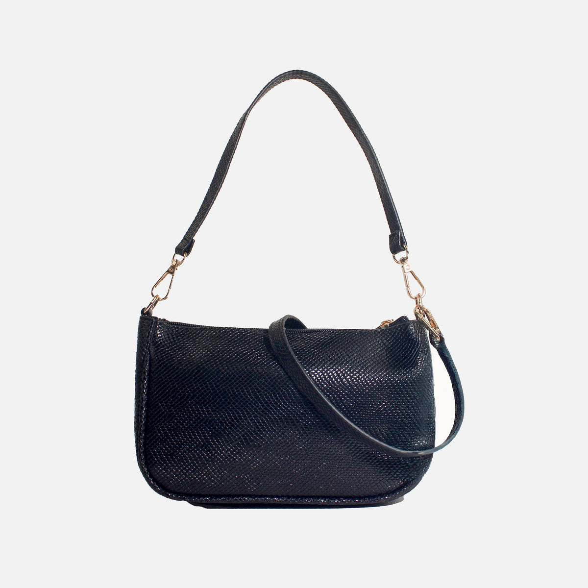 Bolso de mano sabrina de cuero para mujer - Negro