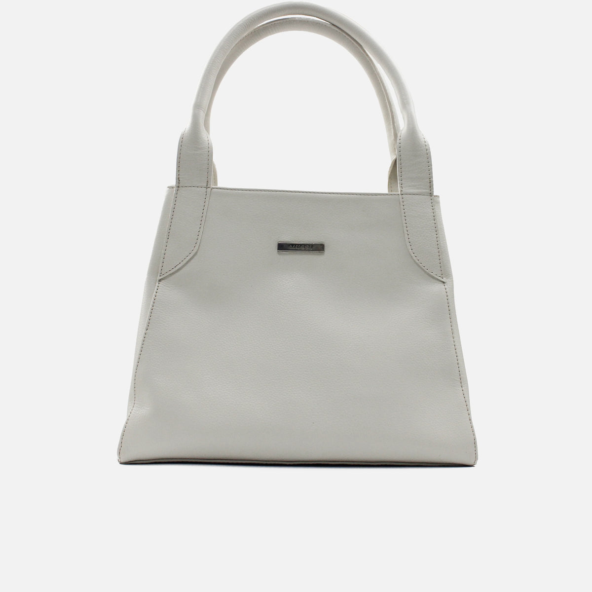 Cartera samara de cuero para mujer - Blanco