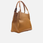 Cartera samara de cuero para mujer - Miel