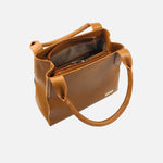 Cartera samara de cuero para mujer - Miel