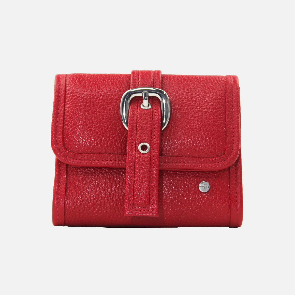 Billetera leira de cuero para mujer - Rojo