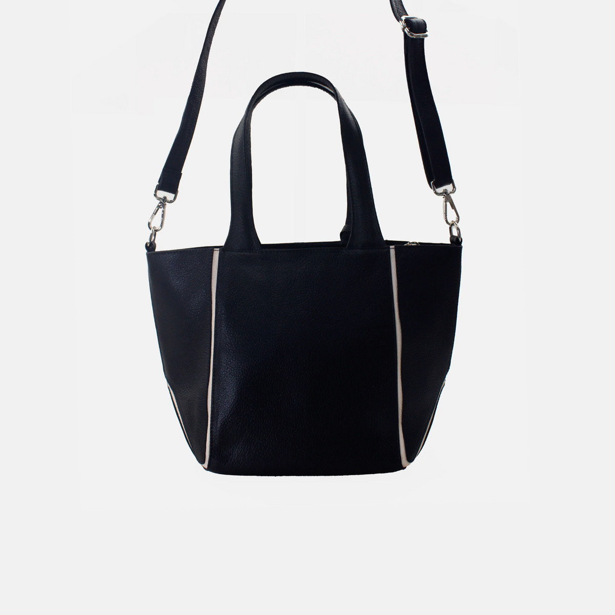 Cartera rise de cuero para mujer - Negro