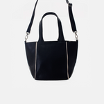 Cartera rise de cuero para mujer - Negro