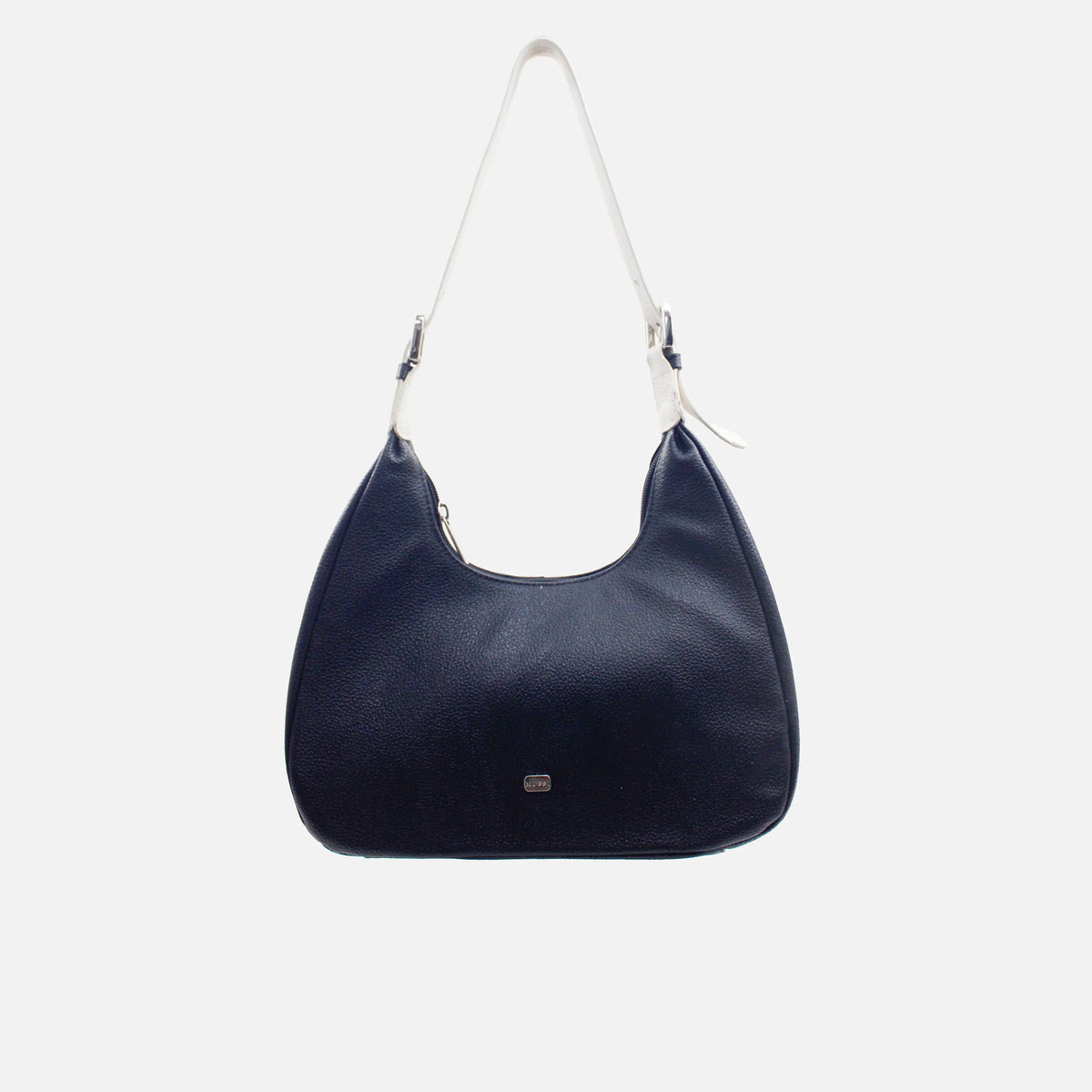 Cartera alba de cuero para mujer - Negro