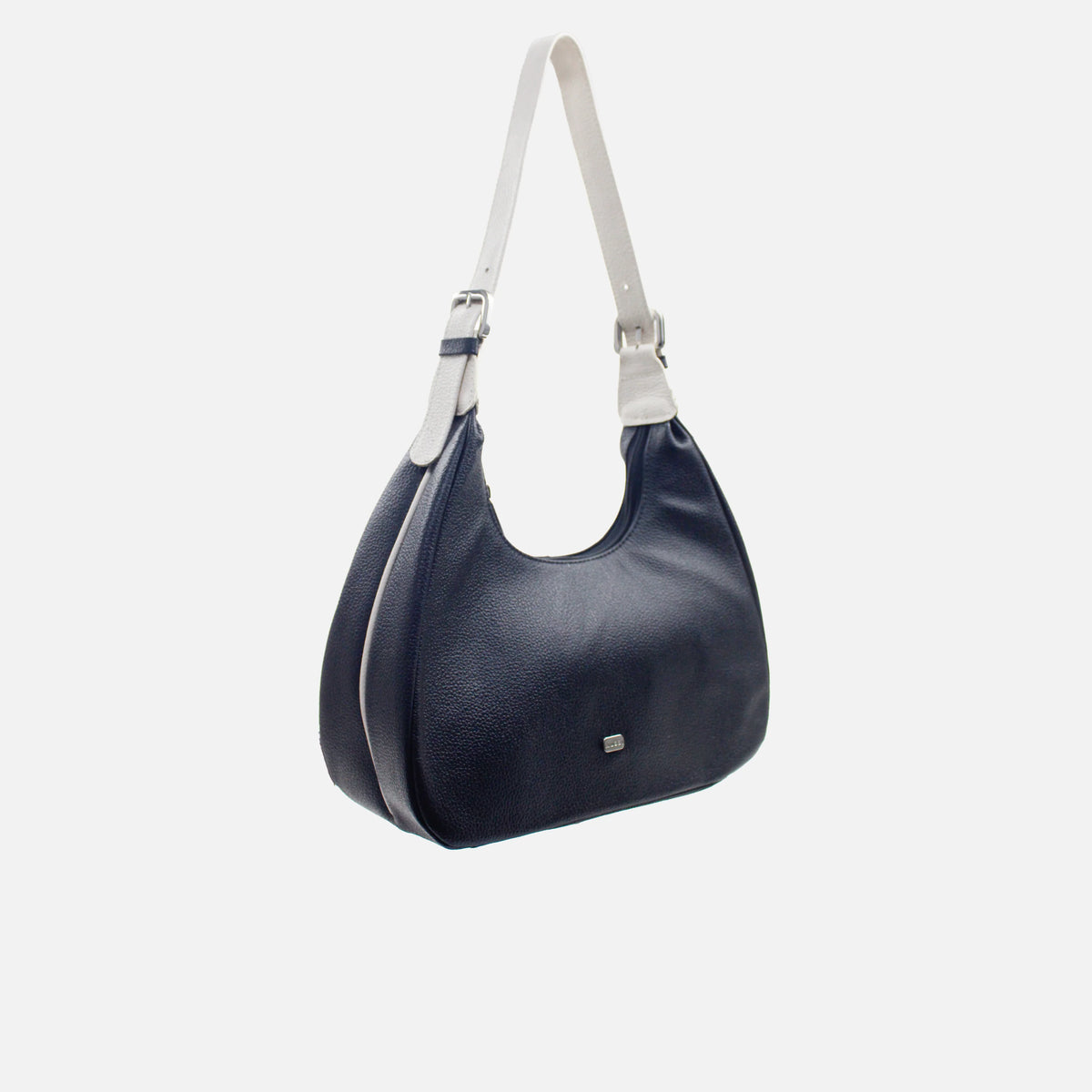 Cartera alba de cuero para mujer - Negro
