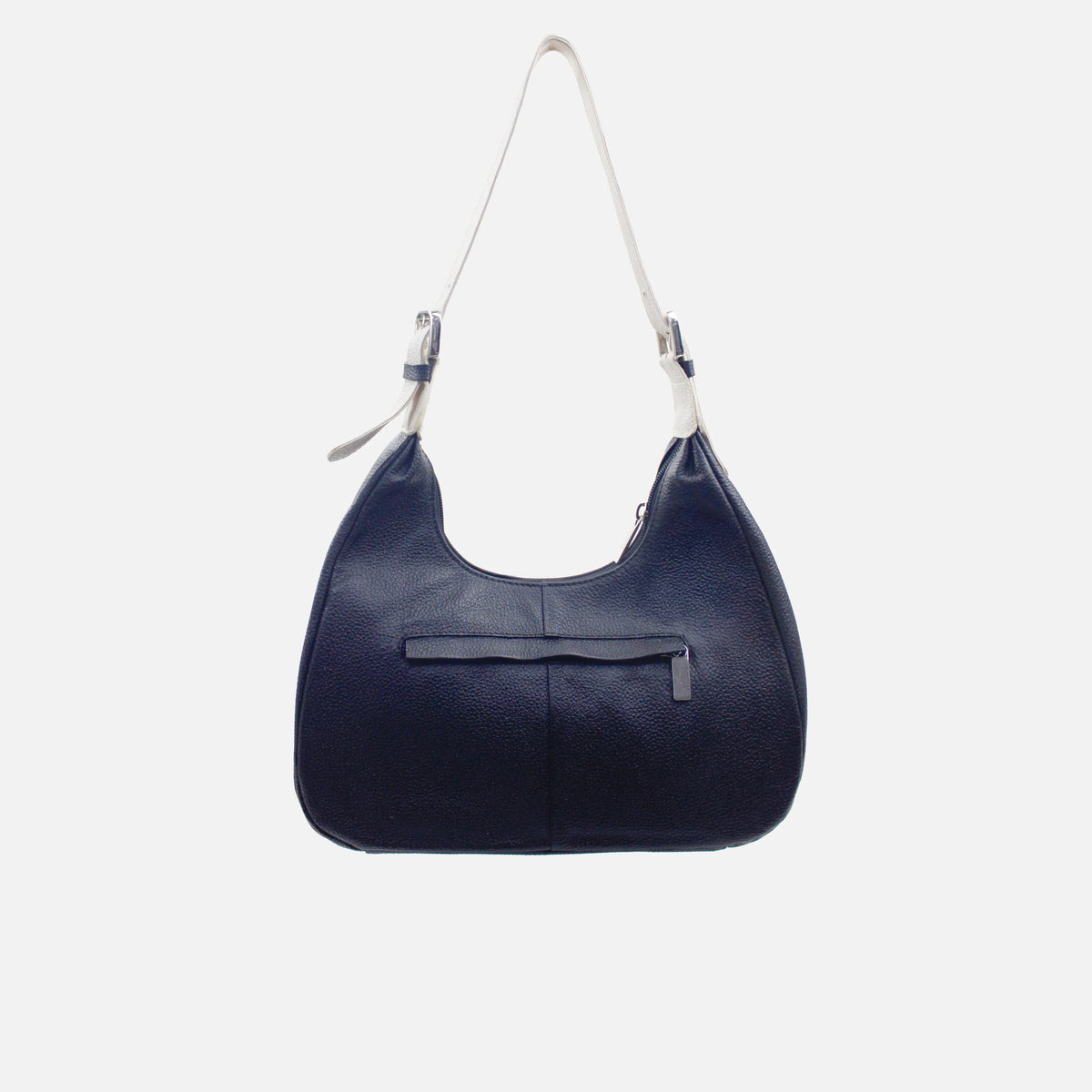Cartera alba de cuero para mujer - Negro