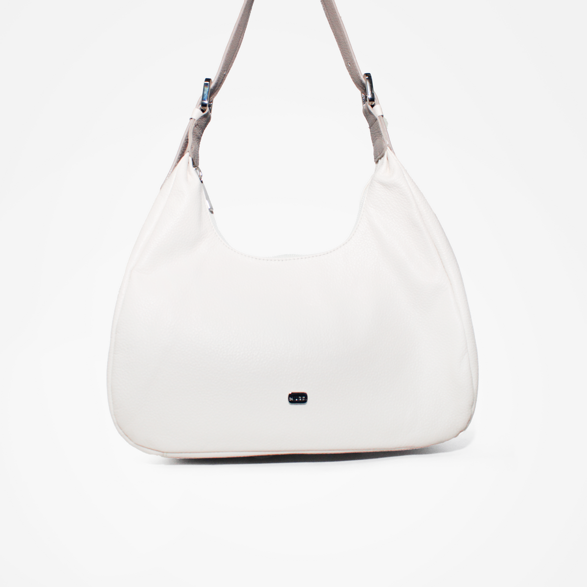 Cartera alba de cuero para mujer - Hueso