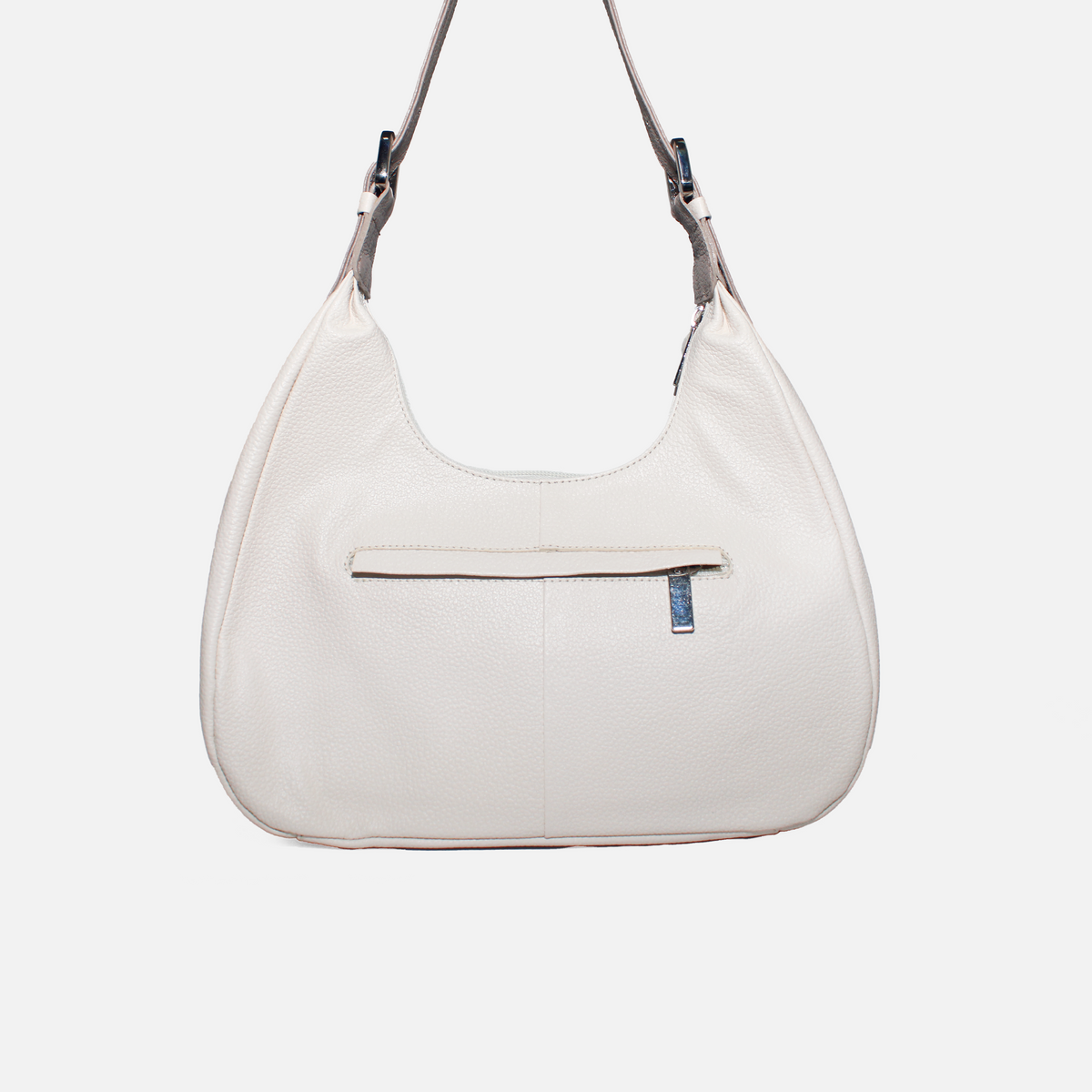 Cartera alba de cuero para mujer - Hueso