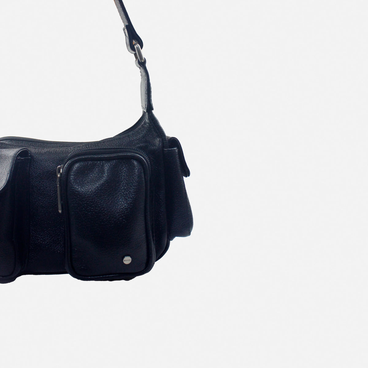 Cartera cereza de cuero para mujer - Negro