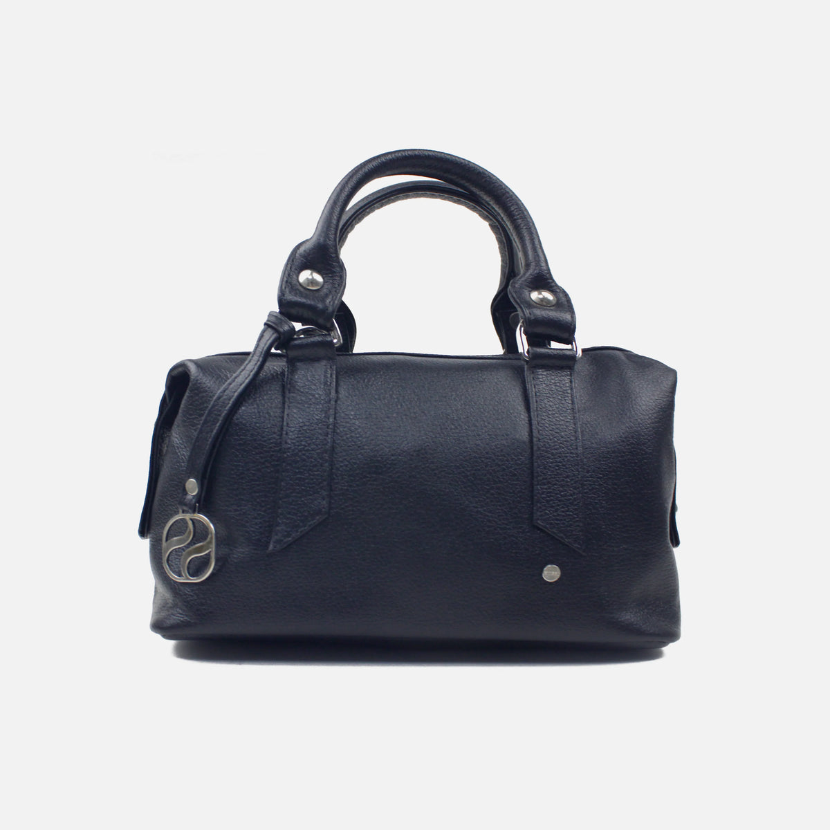 Cartera ambar de cuero para mujer - Negro