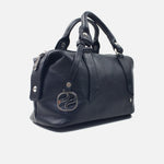 Cartera ambar de cuero para mujer - Negro